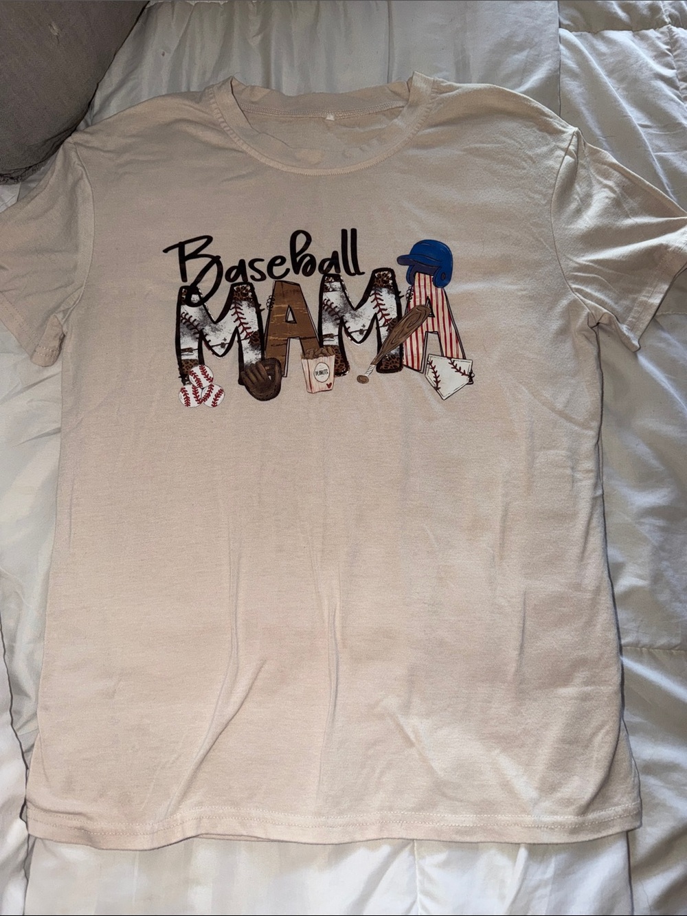 Baseball mama tee size medium